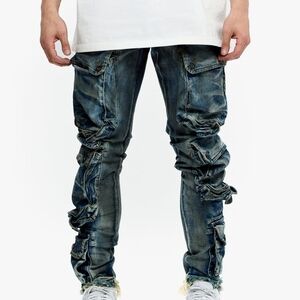 Stylish Blue Distressed Jeans